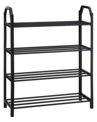Produktbild von 5five Simply Smart Schuhregal für 8 Paare, Schuhablage, Metall, PP-Kunststoff, Schwarz, 64 cm, 138868