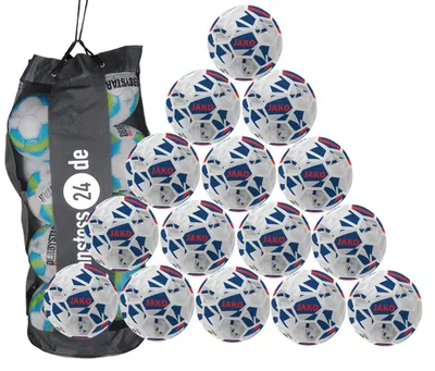 Produktbild von Ballset JAKO Jugendball Futsal inkl. Ballsack 4 15 Bälle weiß/navy/rot. 350g