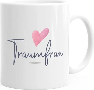 Produktbild von Kaffeetasse Traumfrau Geschenk-Tasse für Freundin Frau Herz Partner Tasse Liebe Geschenk MoonWorks® weiß unisize