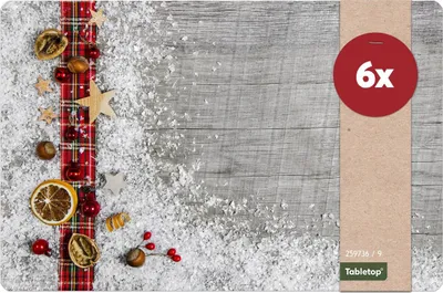 Produktbild von Abwaschbare Tischsets 6er Set Weihnachten Deko & Holz