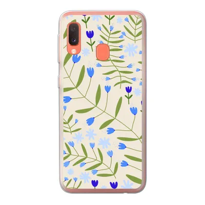Produktbild von MuchoWow® Handyhülle Schutzhülle Hülle für Samsung Galaxy A20e Blume - Blätter - Blau Silikon Softcase Handy Hülle - Abdeckung
