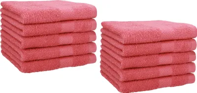 Produktbild von Betz 10 Stück Gästetücher 30x50 cm PREMIUM 100% Baumwolle Set Händehandtücher Farbe: himbeere