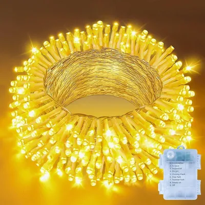 LED-Lichterkette 150 LEDs 15 m batteriebetrieben warmweiß IP44