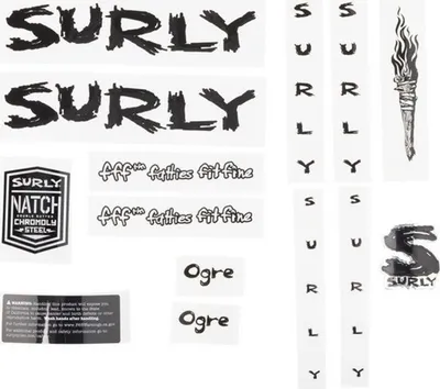 Image de Surly Ogre New Rahmen Decal inkl. Headbadge, noir
