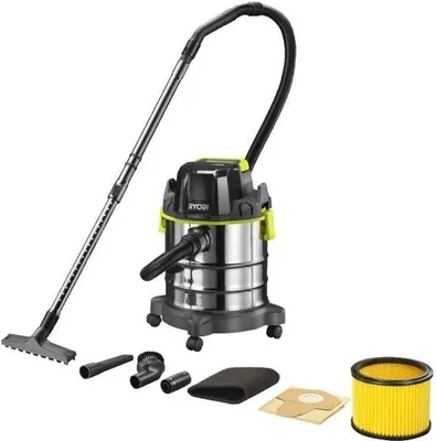 Produktbild von Nass-Trockensauger Ryobi 18V ONE+, 18 L Edelstahlbehälter, 11,4 kPa, 1,8 m Schlauch, R18WDV-0