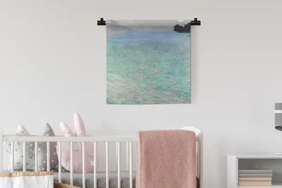 Produktbild von MuchoWow® Wandteppich Wandbehang Am Attersee - Gustav Klimt 60x60 cm Tapisserie Dekoration Wandtuch - Dekorationen - Wand Decke