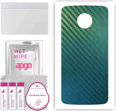 Produktbild von apgo Rückseite Schutzfolie, Skin, kompatibel mit Motorola Moto Z Play, Hinten Displayschutzfolie aus Vinylfolie, kratzfest, einfache Montage - Kohlenstoff-Chamäleon CAKA1