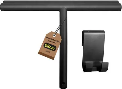 Obrázek produktu pro Černá sprchová hlavice 28 cm, silikon, nerezové jádro, sklo, dveře, stěny