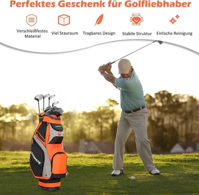 Immagine prodotto di Sacca da golf leggera con 14 divisori a tutta lunghezza, nero/rosso