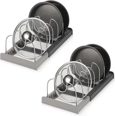 Productafbeelding van Verstelbare Pannendekselhouder - 2 Stuks voor Keukenorganizer