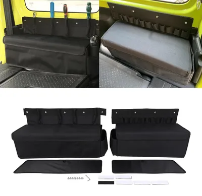 Produktbild von Kofferraum-Organizer für Suzuki Jimny JB64 JB74 2019-2024, Oxford-Stoff, Schwarz, 2 Stück