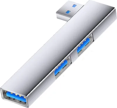 Produktbild von INF USB Hub Adapter: Aluminium, 2x USB 2.0, 1x USB 3.0 für Laptop, Tablet Silber