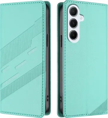 Image de Etui pour Samsung Galaxy A26 5G, étui portefeuille en cuirPolyuréthaneavec fente pour cartes et fonction stand Türkis