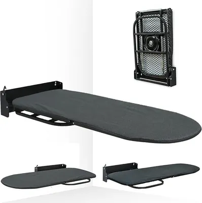 Productafbeelding van Opvouwbaar strijkplank met wandmontage, 180° draaibaar, ruimtebesparend | Strijkplanken, wandmontabele strijkplanken, 92 x 32 cm. Opvouwbare strijkplanken met hittebestendig patentnummer: 015083026-0001