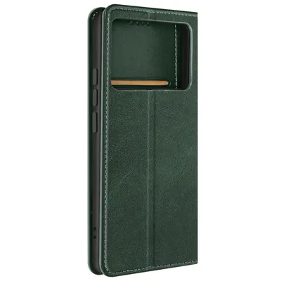 Zdjęcie produktu dla Avizar, etui portfelowe dla Xiaomi Poco X6 Pro z klapką magnetyczną, ciemnozielone