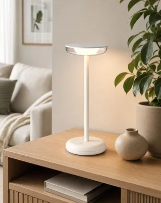 Produktbild von LED Tischlampe Weiß Dimmbar mit Akku Kabellos - Moderne Tischleuchte Touch Warmweiß USB-C