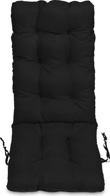 Produktbild von Stuhlkissen Sitzkissen und Rückenkissen für Stühle - 48x123 cm - Outdoor und Indoor - schwarz