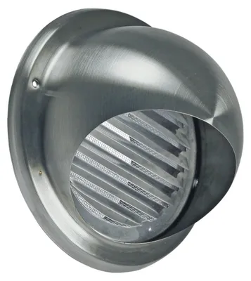Produktbild von easyPART passend für 10028163 EUROPART UNIVERSAL Abluft Haube Aussenhaube Aussengitter Lüftung Anschluss 125mm Edelstahl Rund mit Lamellen Gitter Insektendraht u.a. Trockner