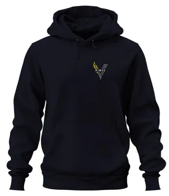 Obrázek produktu pro Viking Runes V Knot Pattern Nordic Celtic Mythology Yellow Uni mikina s kapucí, Navy, L