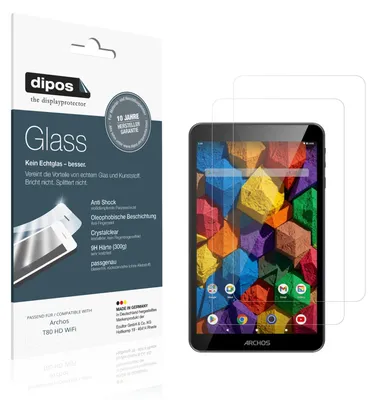 Immagine prodotto di 2x Pellicola Protettiva per Archos T80 HD WiFi Protezione Vetro Flessibile 9H dipos