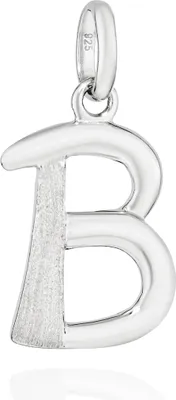 Produktbild von Kettenanhänger B Buchstabe 925 Silber teilmatt rhod. 14x10mm Alphabet Amulett