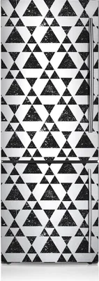 Produktbild von Aufkleber Kühlschrankmagnete Dekoration Kühlschrankfolie 60x205 cm - Schwarze Dreiecke
