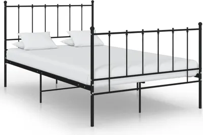 Image de Cadre de lit sans matelas noir métal 120x200 cm