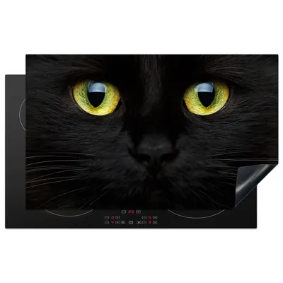Obrázek produktu pro KitchenYeah® Kryt na sporák kočka - černý - zvířata - kočky, 85x52cm, dekorace do kuchyně, keramický kryt varné desky, krycí deska na varnou desku