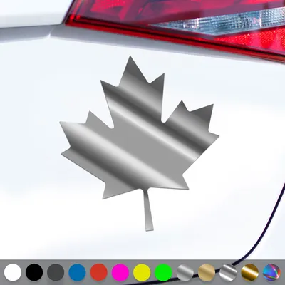 Produktbild von PantherPixel Kanada Aufkleber Canada Flagge Fahne Ahornblatt Sticker Auto Geschenkidee Farbe Chrom-Silber