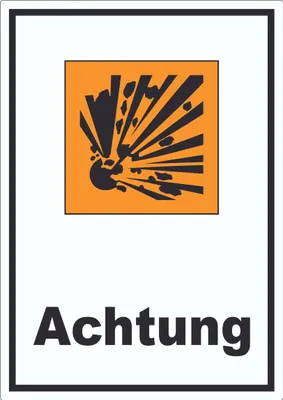Produktbild von Aufkleber Gefahrensymbol Explosionsgefahr Achtung A8 (52x74mm)