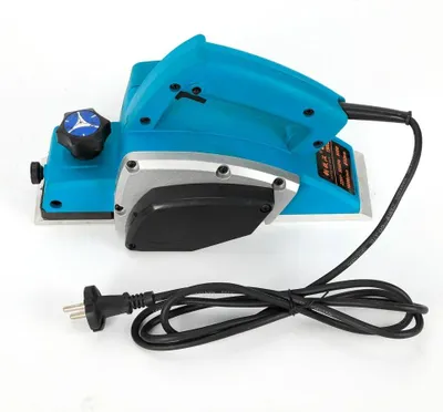 Image de Rabot électrique - Rabot à main pour bois - 800 W - 16 000 tr/min - Profondeur de coupe réglable de 1 à 2 mm - 220 V 50 Hz Prise UE - Câble de 1,5 m - Bleu