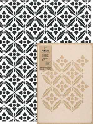 Produktbild von Wandschablone Groß Muster, Malschablone 59x95 cm Ann Damast Ornament Wiederverwendbare Kunststoff, Geometrische Tapete Wandgestaltung