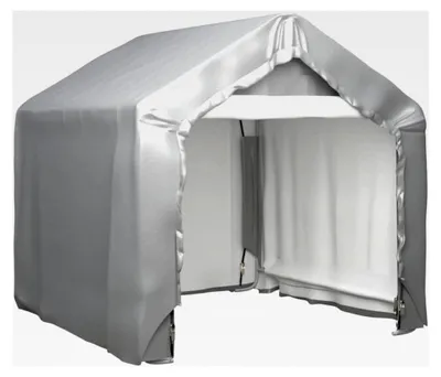 Produktbild von Lagerzelt UV-beständig Industriezelt Zelthalle Zeltgarage Garagenzelt Weidezelt Foliengarage Unterstand Lagerhalle Grau 180x180cm
