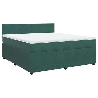 Obrázok produktu pre Posteľný rám boxsping s matracom tmavozelený 180x200 cm zamat