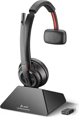 Produktbild von HP Poly Savi 8210 UC DECT 1880-1900 Mhz USB-A-Headset, Kabelgebunden, Anrufe/Musik, 20 - 20000 Hz, 115 g, Kopfhörer, Schwarz