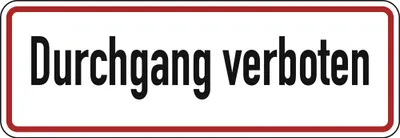 Produktbild von Aufkleber Durchgang verboten 120x350mm