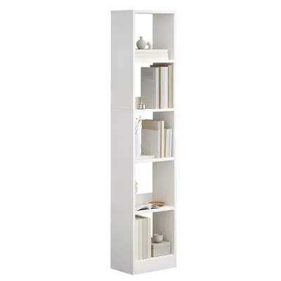 Produktbild von 5-stöckiges Bücherregal Würfelregal, 24 x 30 x 153,2 cm, Weiß | Bücherschrank, offenes Regal aus Holz, Aufbewahrung & Präsentation, für Wohnzimmer