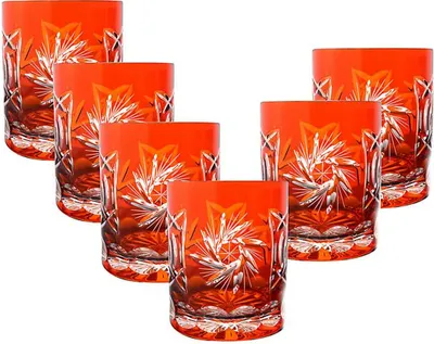 Produktbild von Whiskyglas orange Schleuderstern 6er Set (280ml)
