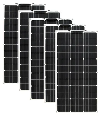 Immagine prodotto di Pannello solare flessibile - Monocristallino - 500 W - 5 x 100 W - Off-grid