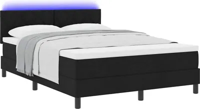 Imagen del producto de Cama con somier y colchón, color , 140 x 200 cm, tapizada en tela