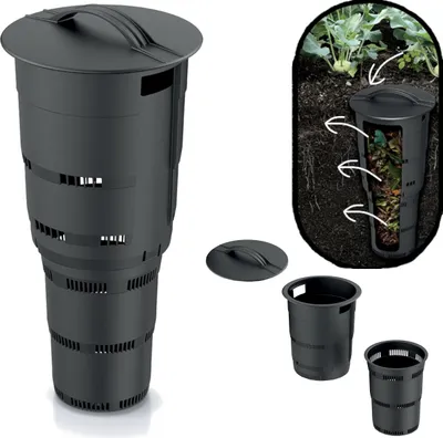 Produktbild von Komposter Unterirdischer Garten 11 L Anthrazit Kunststoff H 53 cm modularer