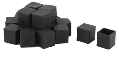 Zdjęcie produktu dla Nakładki na nogi krzeseł, gumowe, 20 x 20 mm, 18 sztuk, do mebli i podłóg