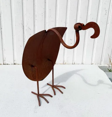 Produktbild von Gartenfigur Geier 3D Optik 58cm Edelrost Gartendeko Wetterfest Rost Metall Rostfigur Assgeier Metallfigur