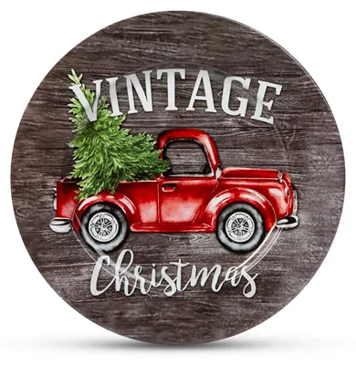 Produktbild von Weihnachtstablett - Metall - Vintage - 33 cm