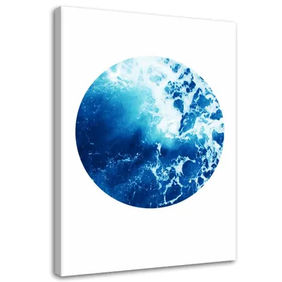 Produktbild von Leinwandbild blauer aquarellkreis 60x90 cm Feeby blau wandbild bereit zum aufhängen