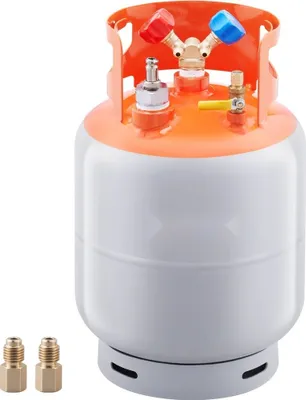 Produktbild von Kältemittel-Rückgewinnungstank 30 lbs - Wechselstrom-Rückgewinnungstank mit 1/4 bis 1/2 Adapter - Rückgewinnungstank HVAC für alle Kältemittel - mit Spuren von N₂