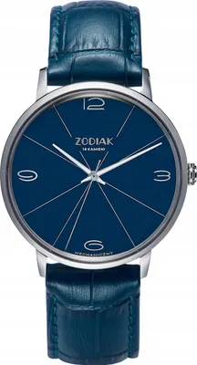 Produktbild von Neu Original Herrenuhr Błonie Zodiac Mechanisch Marineblau + Gravur
