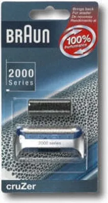 Produktbild von Braun CruZer 20S, Scherkopf, 1 Kopf/Köpfe, Blau, Silber, Kunststoff, Metall, Braun, geschikt voor cruZer 6 face, cruZer 6 beard & head, cruZer 6 body, cruZer 5 beard, cruZer 4 face