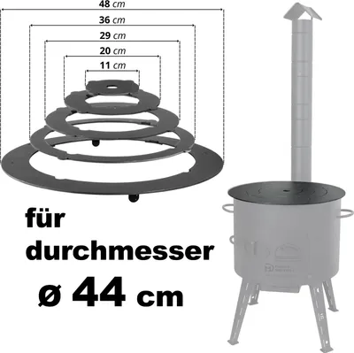 Produktbild von Ø43,5-47 cm Adapter - Ringe für Eintopfofen Utschak Herdplatte für Feuerkessel Kasan Adaptierung Kazan