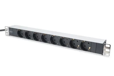 Produktbild von Digitus 8-Outlet strip, 250 V, 50/60 Hz, 16 A, 2 m, Schwarz, Schuko